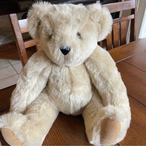 Vermont Teddy Bear 16” Handmade Neutral Posable Jointed Born February 2012